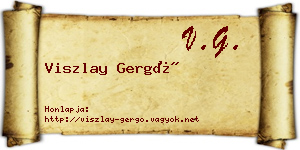 Viszlay Gergő névjegykártya